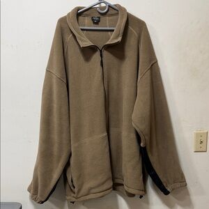 Tan Fleece Zip-Up Jacket